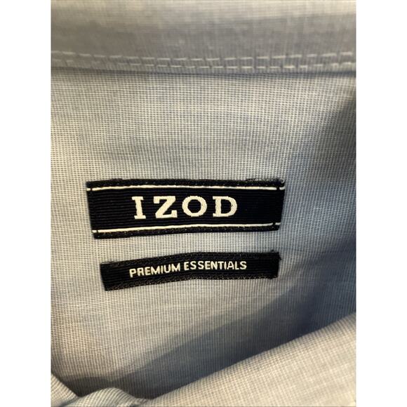 Izod Button Down Shirt Men 4XL Big Blue Premium Essentials Long Sleeve Collared - Picture 3 of 12